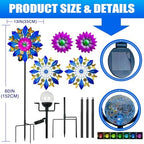 60 in Large Wind Spinners Outdoor, Solar Double Sided Wind Sculpture - Image 2