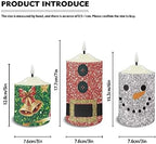 Cozeyat Waterproof Flickering Flameless Candles, Christmas Theme Outdoor Battery Operated LED Pillar Candles with Remote Timers, Electric Fake Plastic Candles Set of 3 - Image 6