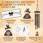 32 inch Bronze Hummingbird Memorial Wind Chimes for Loss of Loved One - Image 4