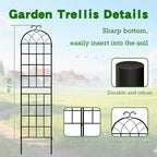 LZRS 82.7 x 80in Rustic Iron Arch Decoration Garden Trellis with Black Metal Coating – Perfect for Supporting Climbing Plants Outdoor, Roses, Vines, Flowers, and Vegetables. - Image 2