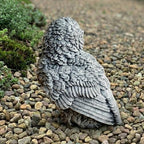 OLOMA Concrete Owl Garden Statue Handmade Cement Hooter Sculpture Outdoor Night Bird Garden Figurine Lawn Ornament Patio Porch Decor Flower Bed Accent Backyard Landscape Sculpture Owl Lover Gift - Image 3