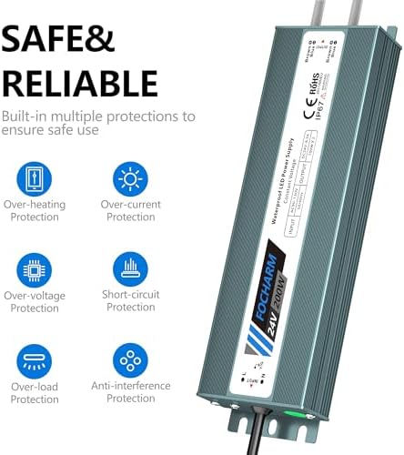 LED Power Supply 200W: AC90-130V to 24V DC 8.3A IP67 - Image 4