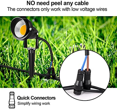 ZUCKEO 10W Low Voltage Landscape Lights LED Landscape Lighting with Connectors, 12V Outdoor Spotlights Yard Garden Pathway Lights, 1000LM Waterproof Warm White Light (14 Pack) - Image 4
