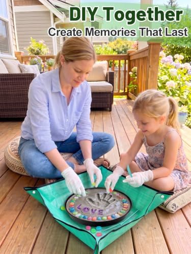 10in Glow in the Dark Stepping Garden Stone Kit, All-in-1 Family DIY Gifts - Image 6