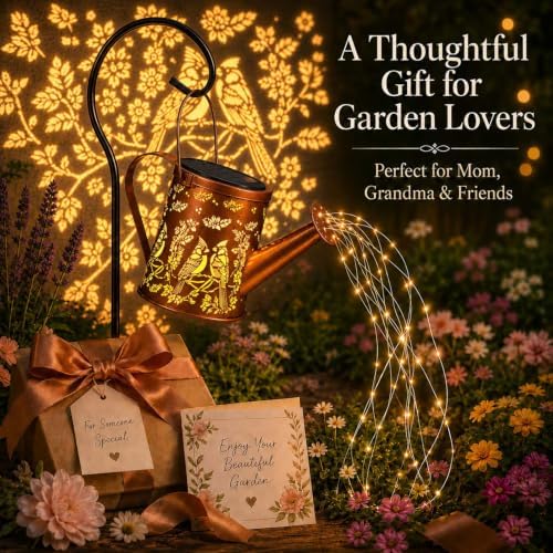 Solar Watering Can Light, LED String Lantern, Cardinal Outdoor Garden Decor - Image 2