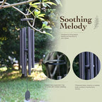 Vanquer Wind Chimes for Outside Deep Tone - 48'' Wind Chimes Outdoor Clearance, Deep Tone, Memorial WindChimes, Outdoor Décor, Wind Spinner, Sympathy Gift, Patio, Home Décor (Black) - Image 3