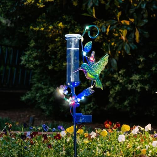 Hummingbird Rain Gauge with 5 Inch Glass Tube, Solar Rain Gauge - Image 4