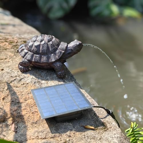 Garden Turtle Water Fountain Pond Spitter, Brown, 7.6 * 5.1 * 3.5inch - Image 2