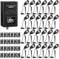 HIBOITEC 24 Packs Low Voltage Landscape Lights Kit with 400W Transformer, Dusk to Dawn & Timer, 12W 2900K Waterproof LED Outdoor Spotlights for Yard Garden Tree House Uplighting, Wire Sold Separately by HIBOITEC
