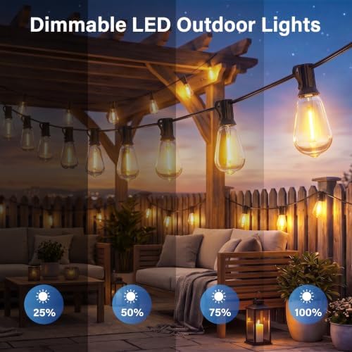 Guhope 102FT String Lights Outdoor with Waterproof Edison Bulbs 2200k - Image 6