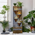 49.21" 4 Tiers Outdoor Water Fountain for Garden Patio with Lights by Desgmomy