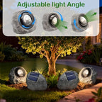 Solar Rock Lights Outdoor,Solar Ash Gray Garden Stone Spotlights - Image 4