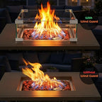 BALI OUTDOORS Fire Pit Wind Guard Fence 18"x 18"x 6" Square Fire Pit Screen Clear Tempered Glass Flame Guard for Propane Fire Pit, Outdoor Fire Column - Image 4