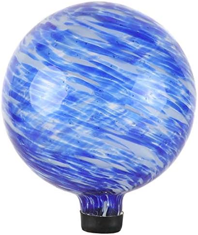Lily's Home Glass Gazing Ball, A Colorful Addition to Any Garden or Home, Ideal As a Housewarming Gift. 10 Inch (Calming Water) by LilysHome