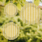 12 Inch Simple Lines Wind Spinner for Yard and Garden,Modern Country Minimalist Print Boho Yellow Hanging Ornaments Outdoor 3D Kinetic Wind Sculpture Spinners Indoor Outdoor Patio Décor Gift - Image 3