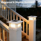 Dynaming 4x4 Solar Post Cap Lights Outdoor with 2 Color Modes, 12 Pack Fence Post Solar Lights White Shell Fit for Vinyl/Wooden Posts, High Brightness SMD LED Lighting Decor for Garden Deck Patio - Image 4