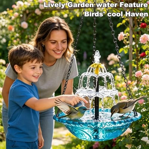 3-Tier Solar Cascade Hanging Bird Bath Fountain - Image 5