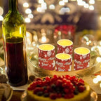 GLENLCWE Red Happy New Year Flameless Flickering LED Candles for Women Ladies,Chic Home Decoration Candles Indoor Outdoor Party Candles, 4 Pcs,Remote Control - Image 3