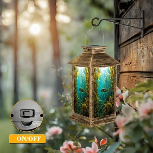 Solar Lantern Outdoor Waterproof Kelp Forest Sea Garden Decor LED Hanging Solar Lights Tabletop Lamp Gifts for Women Mom Outside Yard Patio Porch - Image 5