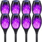 Solar Lights Outdoor Decorations, Upgraded Purple Flickering Flame, Waterproof Halloween Torch Lights, Tiki Torches for Outside Patio Pathway Decor, 6 Pack (8) by Unknown