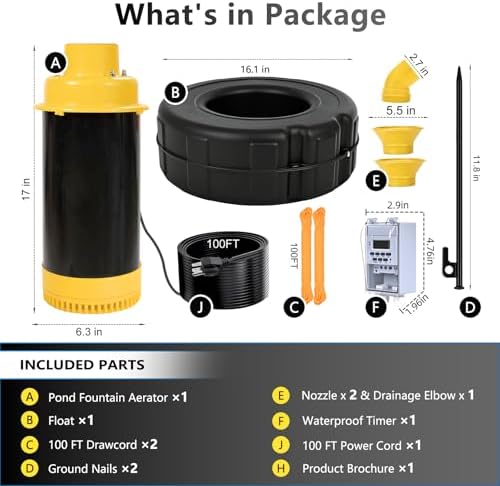 1HP 110V Floating Pond Fountain Aerator - Image 6