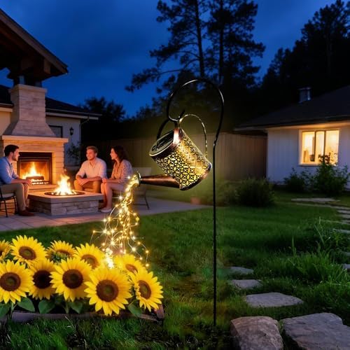 Outdoor Solar Lanterns Watering Can Patio Light - Image 2