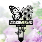 DINOMAN Personalized Memorial Plaques for Outdoors Butterfly Sunflower Mom Grave Marker Metal Garden Stakes Mom Memorial Gifts Sympathy Gifts for Loss of Loved One (Butterfly Sunflower) - Image 3