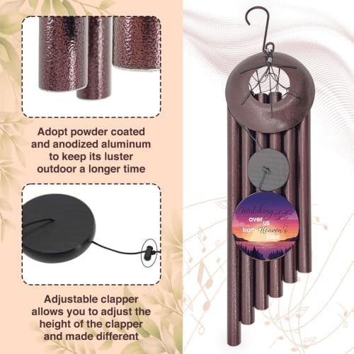 Personalized Memorial Wind Chimes Gift for Heaven Mom Dad - Image 6