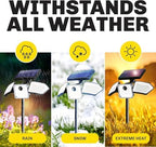 Bionic Flood Light 4 Pk Solar Lights Outdoor Waterproof, Ultra Bright 89 LEDs, 3 Heads Wide Angle Motion Sensor Outdoor Lights for Security, Wall, House, Spot Light, IP65 Waterproof – Stakes Included - Image 5