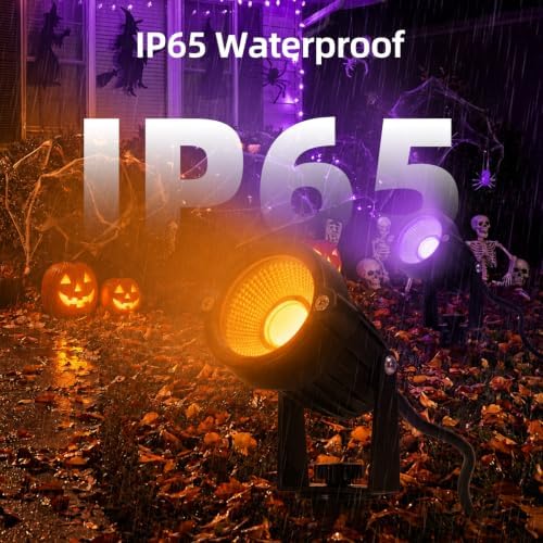 Halloween Orange Purple Spotlights Outdoor Landscape Lighting for Yard - Image 4
