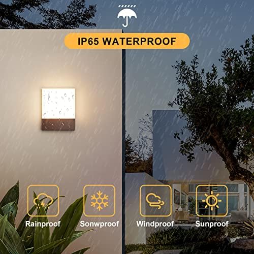 Outdoor Square Led Wall Light,Hardwired,24W 3000K,1-Pack,Rust Red - Image 4