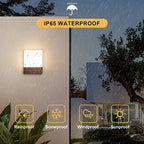Outdoor Square Led Wall Light,Hardwired,24W 3000K,1-Pack,Rust Red - Image 4
