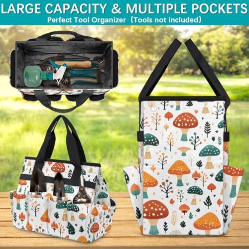 Other Plants Garden Tool Bag Tote for Men Women Multiple Pockets Wide Mouth Heavy Duty Waterproof Tool Organizer Bag for Outdoor Lawn Yard Portable Gardening Storage With Elasticbands - Image 3