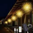 Solar Christmas Firework Lights Outdoor, 5 Pack 1000LED Solar Starburst Lights with Remote, 8 Modes Dimmable Waterproof Hanging Fairy Lights for Garden, Patio, Holiday Christmas Decor (Warm White) by MERRIMAXM