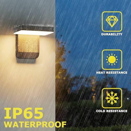 Modern Outdoor LED Wall Light 350° Rotatable, Black, 2 Pack - Image 4