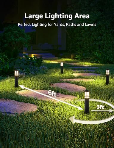 SUNVIE 2-Pack 3W LED Low Voltage Bollard Landscape Pathway Lights, Black - Image 3