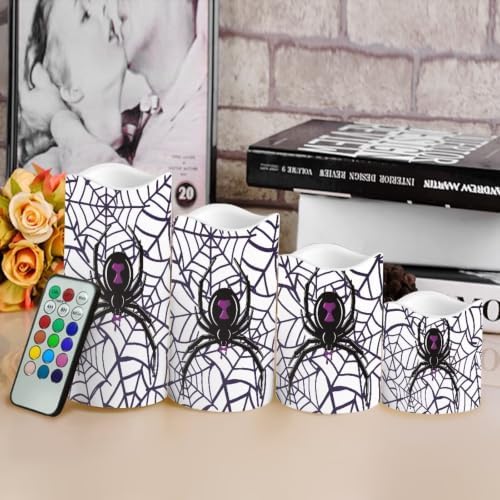Halloween Gothic Spider Flameless LED Candles - Image 4