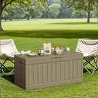 JUMMICO 78 Gallon Deck Box Waterproof Resin Outdoor Storage Box - Image 7