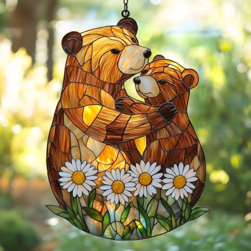 Cute Lovely Mother Bear Acrylic Suncatcher by AVAGAN