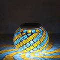 Solar Night Lights for, Mosaic Glass Ball Garden Lights, for Bedroom Party Garden Patio Yard Decoration Lighting Solar Outdoor Table Lamp (YellowBlue) by Unknown