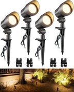 SUNVIE 6W AntiGlare LED Low Voltage Landscape Lighting with Connector 4Pack by SUNVIE