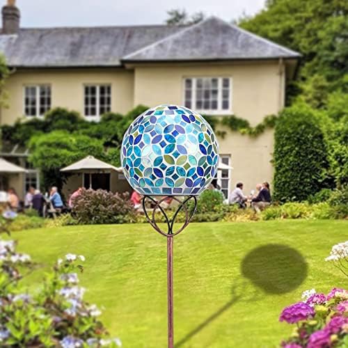 VCUTEKA Decorative Solar Garden Lights, 6" Mosaic Globe Outdoor Stake - Image 6