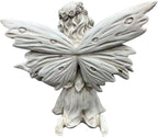 12.80" Garden Fairy Figurine, Resin Angel Bird Feeder Statue with Leaf Tray - Image 7