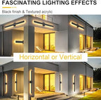 Aipsun 39.4" Black LED Outdoor Wall Light, Linear Exterior Lighting Fixture - Image 3