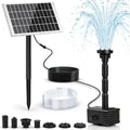 7.5W Solar Fountain Pump, Independent Solar Panel Bird Bath Fountain with 6 Nozzles, 6.56FT Water Hose & 16.4FT Power Cord, DIY Adjustable Water Feature Pump for Garden Pond Patio Decoration by Unknown
