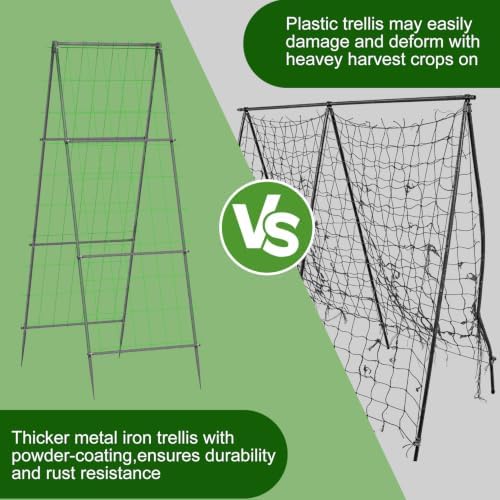 unho Metal Tall Garden Trellis for Climbing Plants Outdoor 2 Pack 82"x27" - Image 3