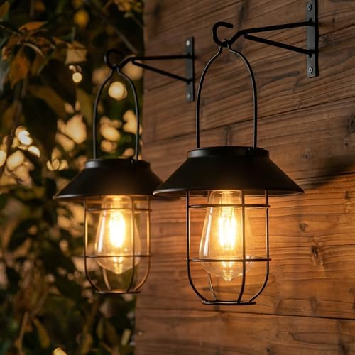 Solar Lanterns Outdoor Waterproof,2 Pack Hanging Solar Lights - Image 2