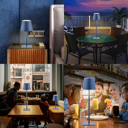 CHLORANTHUS 2 Pack Cordless Table Lamps, 3 Colors Stepless Dimming, 5000mAh Rechargeable Battery LED Desk Lamp for Bedroom/Couple Dinner/Desk/Cafe/Dining Room/Terrace - Image 6