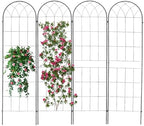 4 Pack 71x20inch Metal Rustproof Garden Trellis，Decorative Garden Fencing Flower Trellis with Black Metal Coating for Supporting Climbing Plants，Outdoor Roses, Vines, Flowers, and Vegetables by HEVIKE