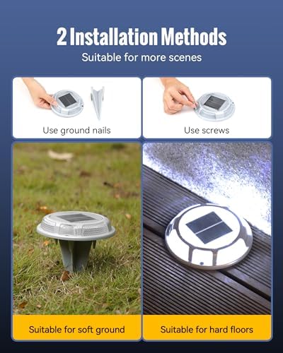 Solar Driveway Lights Dock Lights Waterproof 4 Pack, 2 Colors in 1 - Image 3